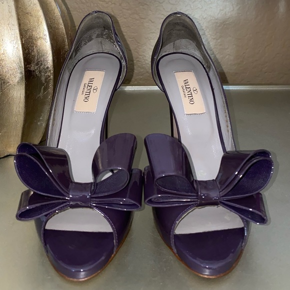 Valentino d'Orsay Patent Leather Bow Pump - Picture 2 of 9